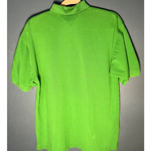 MENS GREEN 2 BUTTON FRONT TOMMY HILFIGER SHORT SLEEVE POLO SHIRT SIZE MEDIUM - Picture 2 of 8